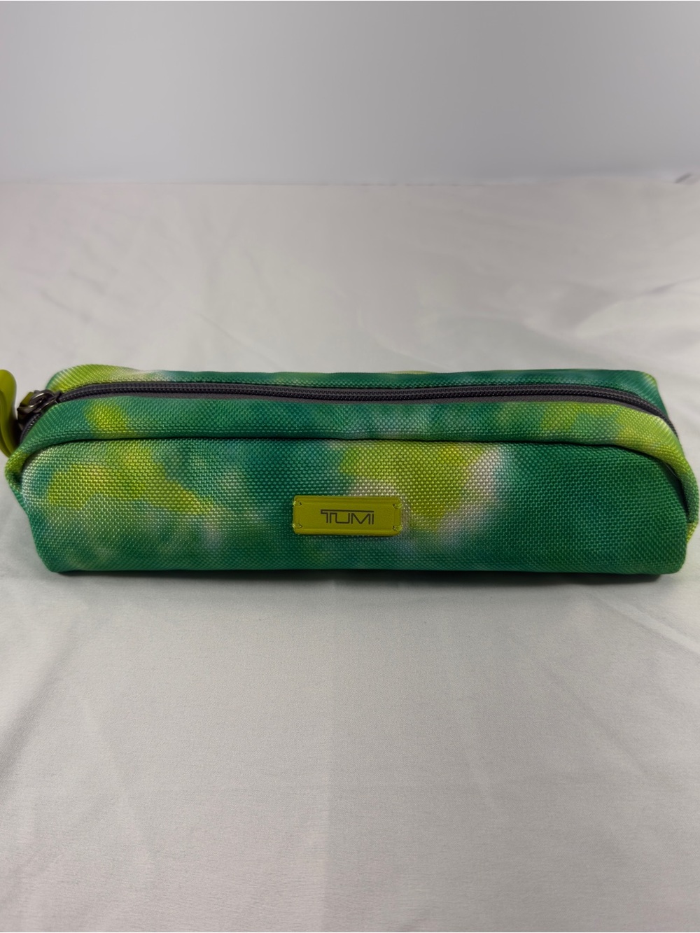 Tumi Green and Yellow Tie-Dye Zip Pouch